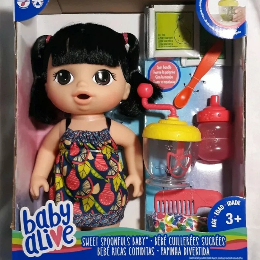 Brand new BABY ALIVE SWEET SPOONFULS - BLACK HAIR